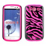 Wholesale Samsung Galaxy S3 / I9300 Zebra Hybrid Case (Black-Hot Pink)
